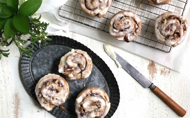 No Yeast Whole-Grain Cinnamon Rolls