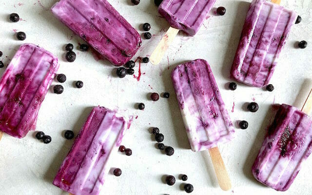 blueberry coconut yogurt pops