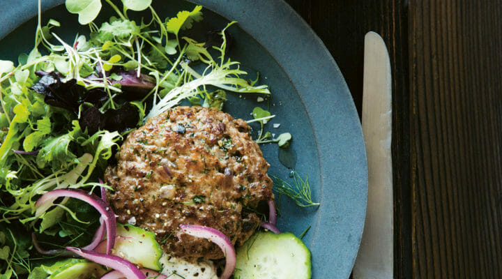 Lamb sliders with herb yogurt sauce