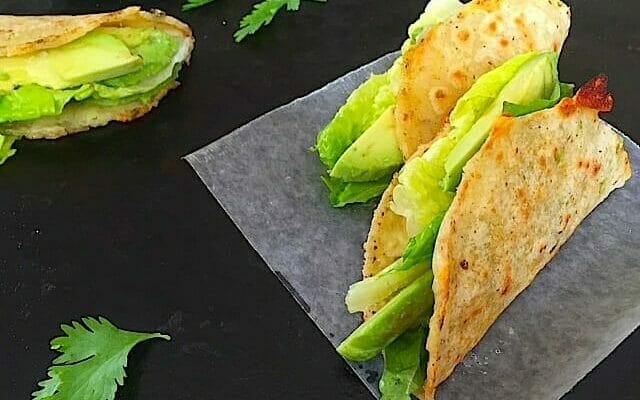 crispy avocado tacos with lettuce