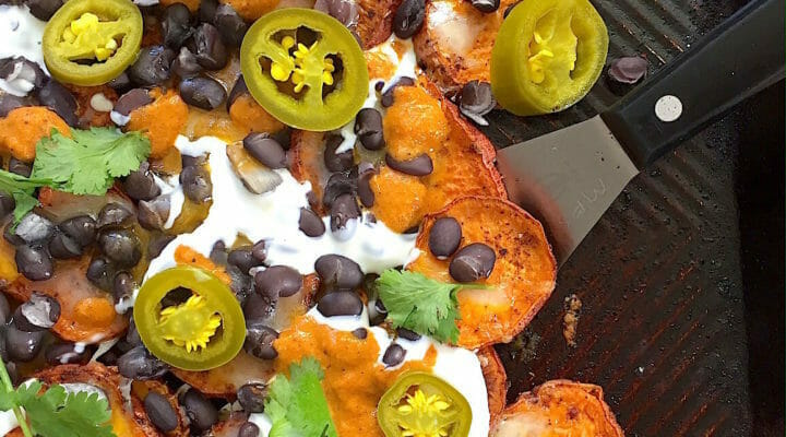 loaded sweet potato nachos