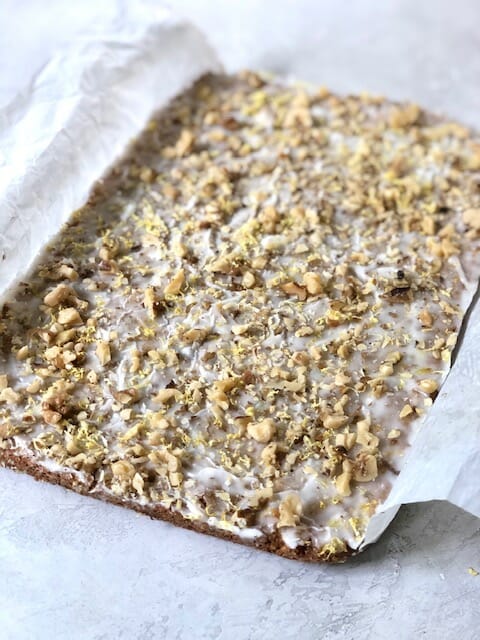 Lemon Coconut Walnut Bars