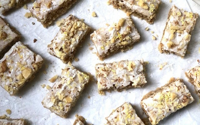 Lemon Coconut Walnut Bars