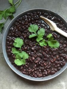 Easy Instant Pot Black Beans with cilantro
