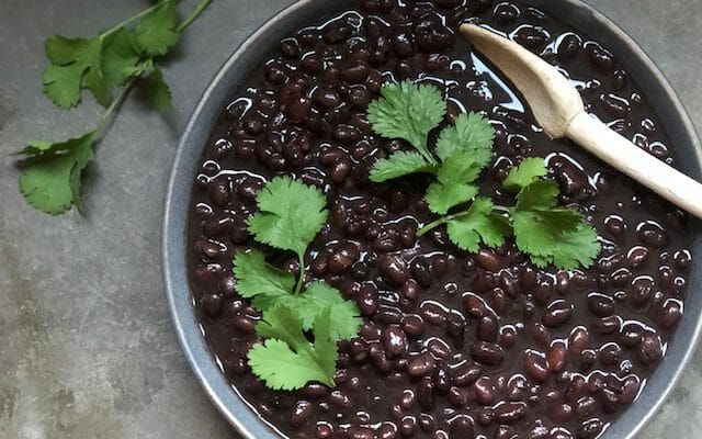 Easy Instant Pot Black Beans with cilantro