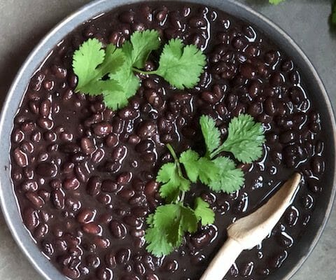 Easy Instant Pot Black Beans with cilantro