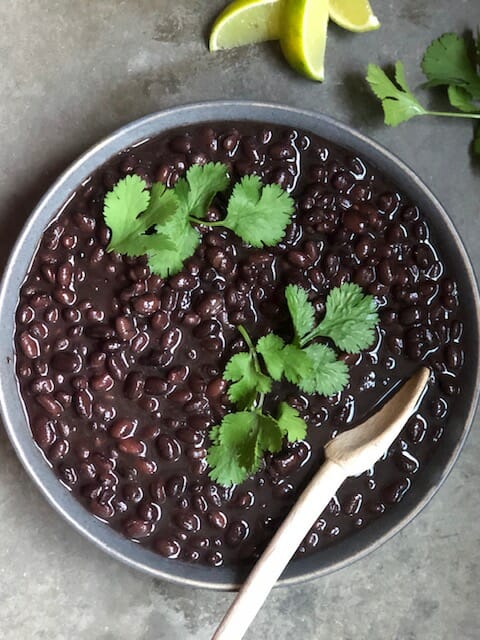 Easy Instant Pot Black Beans with cilantro