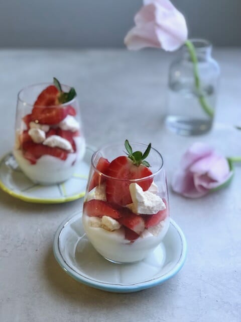 Easy Eton Mess in two glasses 
