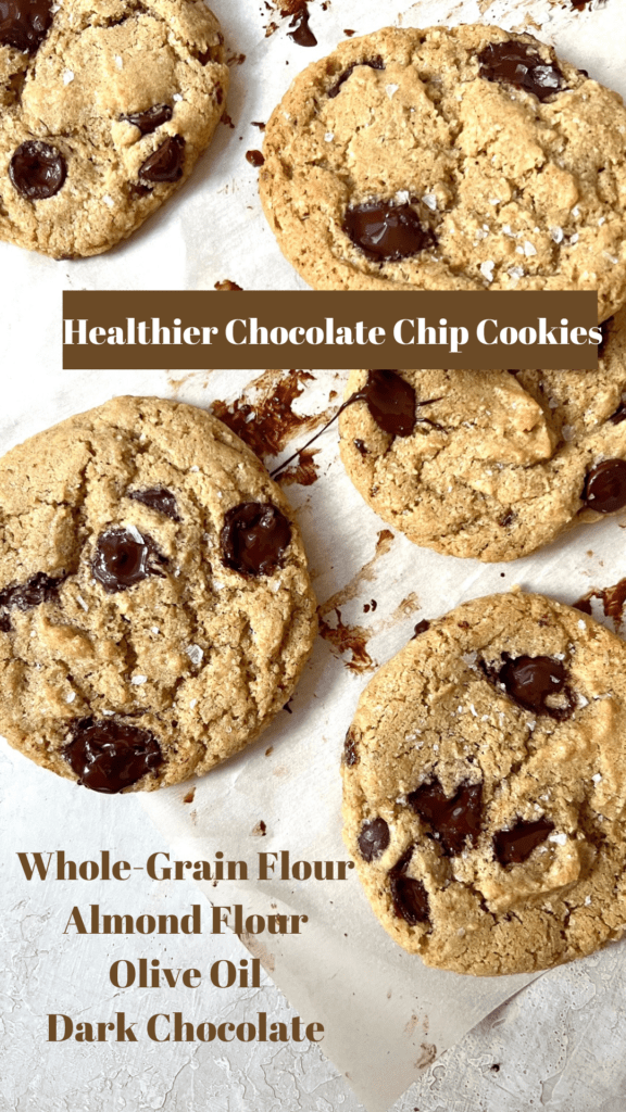 pin for healthier chocolate chip cookies