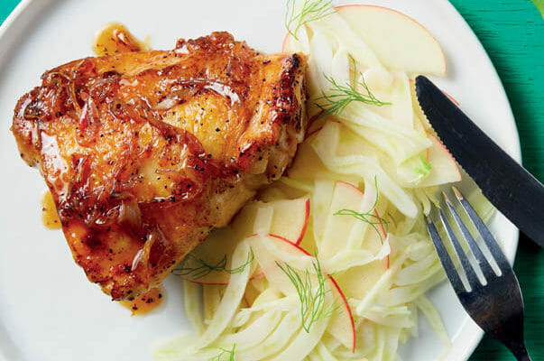 Chicken Thighs with fennel slaw