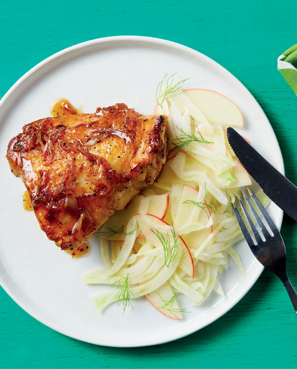 Chicken Thighs with fennel slaw