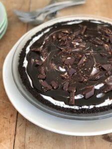 Easy Ice Cream Pie with Chocolate Crust and Toffee Bits