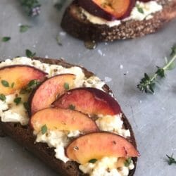 Peach and ricotta toast