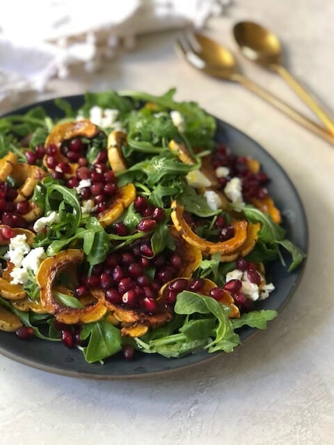 Arugula, Delicata Squash, and Pomegranate Salad