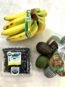 Costco bananas, blueberries, avocados