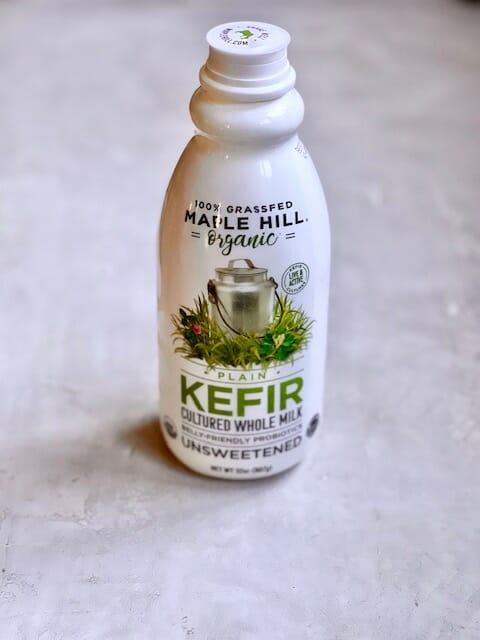 Bottle of fermented kefir