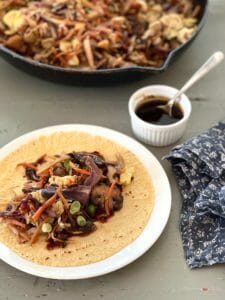 tortilla with moo shu vegetables