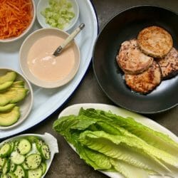 Fixings for salmon lettuce wraps