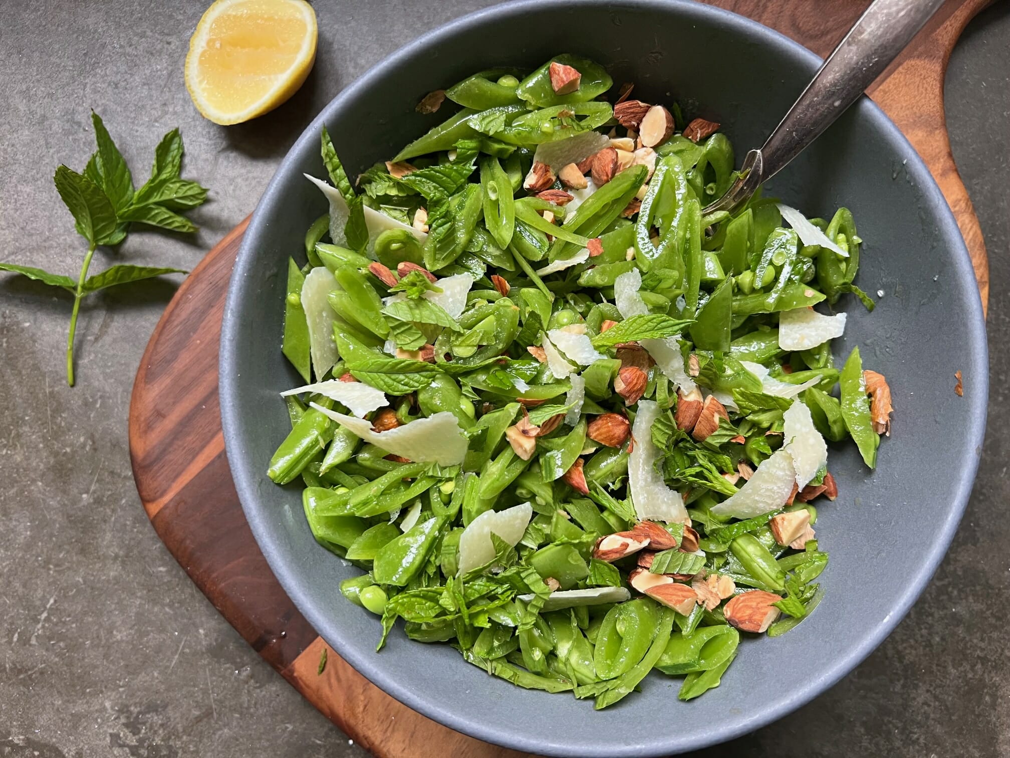 Snap Pea Salad With Walnuts and Parmesan Recipe - NYT Cooking