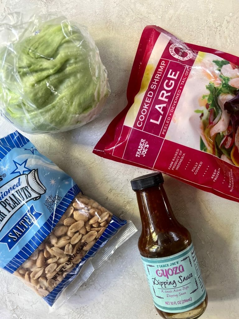 Ingredients for shrimp lettuce cups