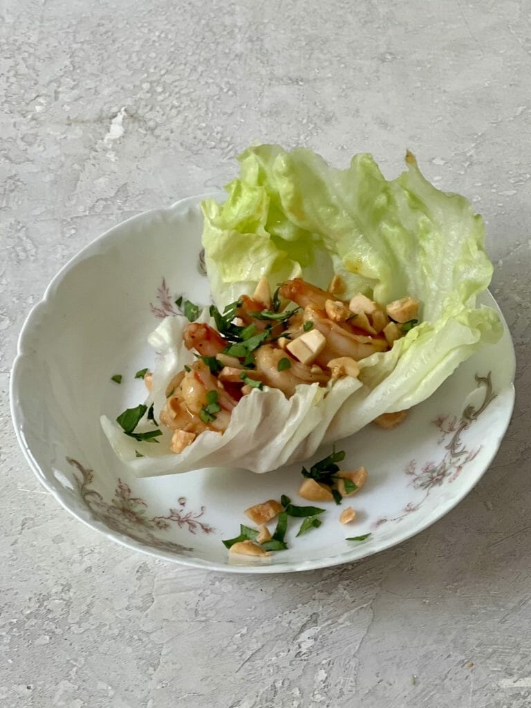 Shrimp lettuce cups using trader joe's ingredients