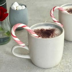 two mugs of mezcal hot chocolate