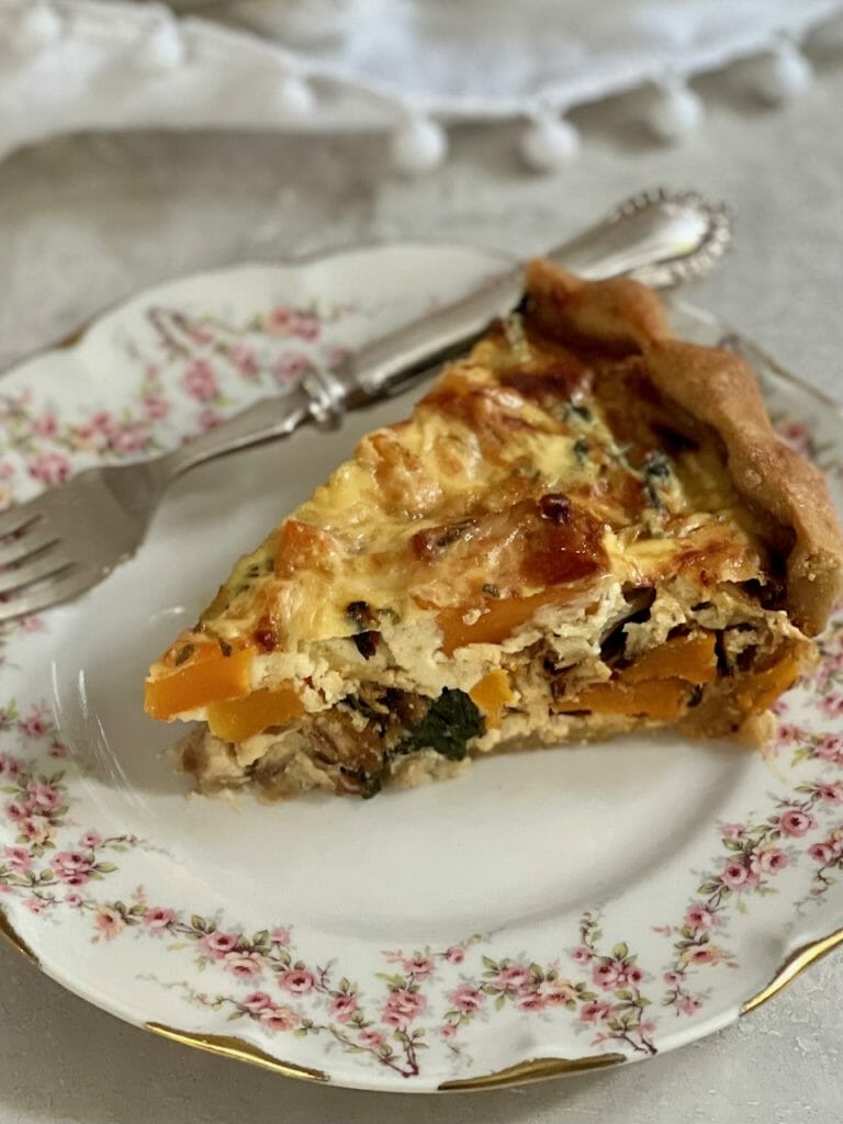 slice of winter vegetable pie