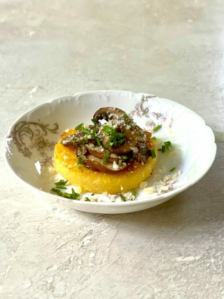 Polenta and mushroom bites for Trader Joe's appetizer Hacks