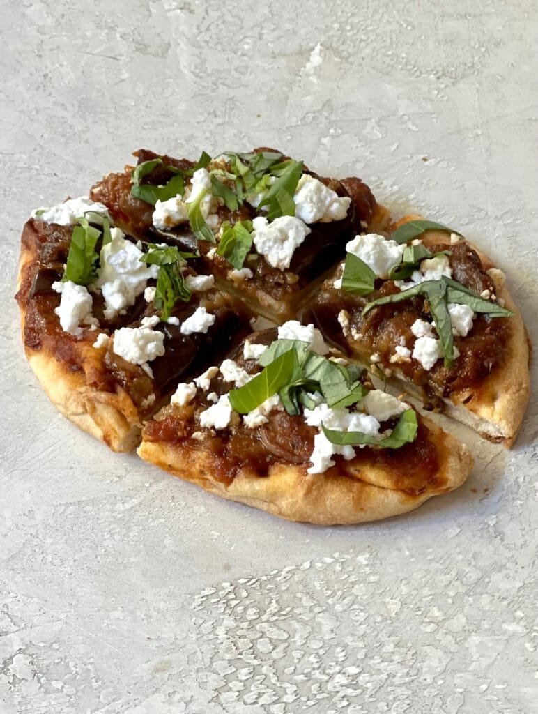 Eggplant Flatbread Pizza, a Trader Joe's Appetizer Hack