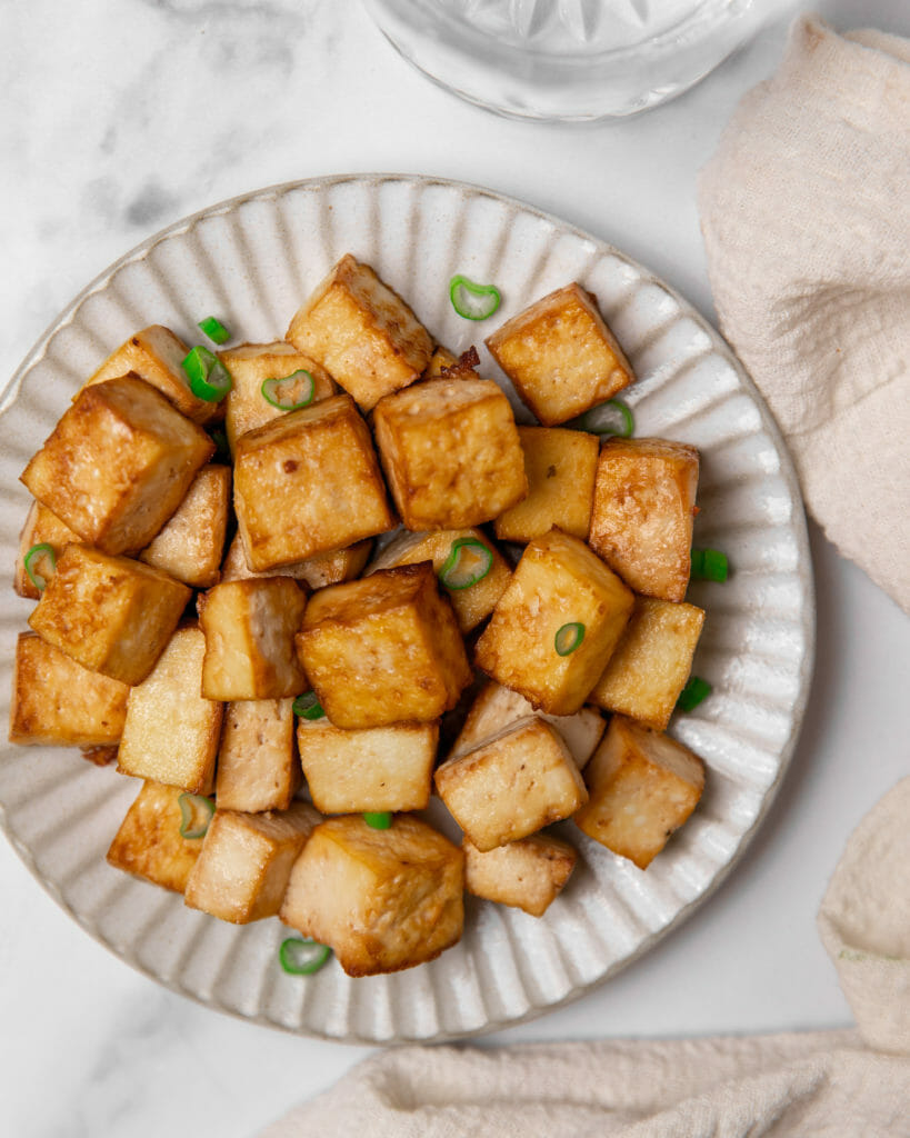 tofu on a plate