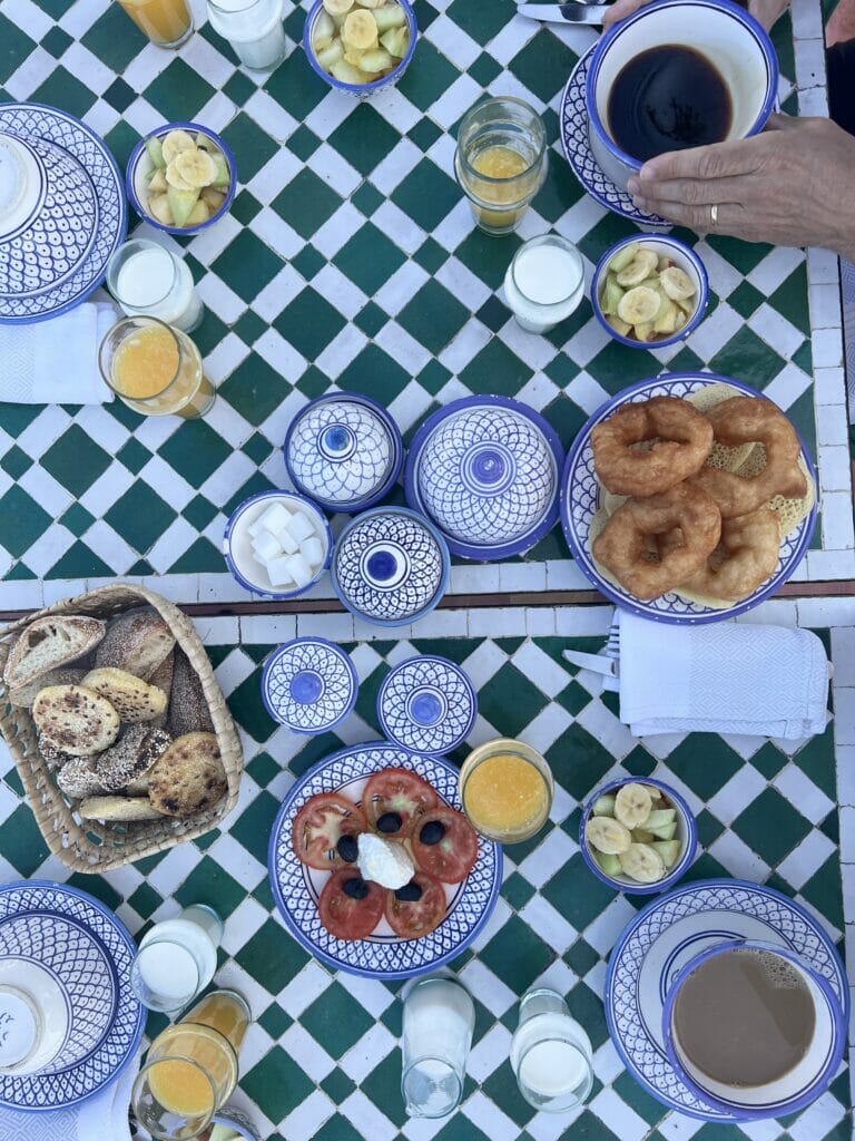 breakfast table in morocco