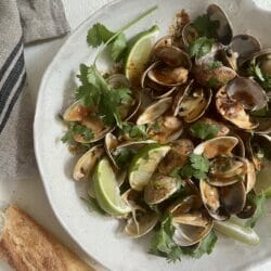 Clams with spicy miso lime butter