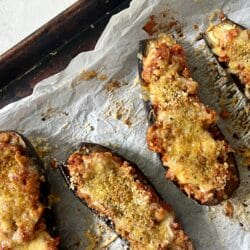 Stuffed eggplant parmesan