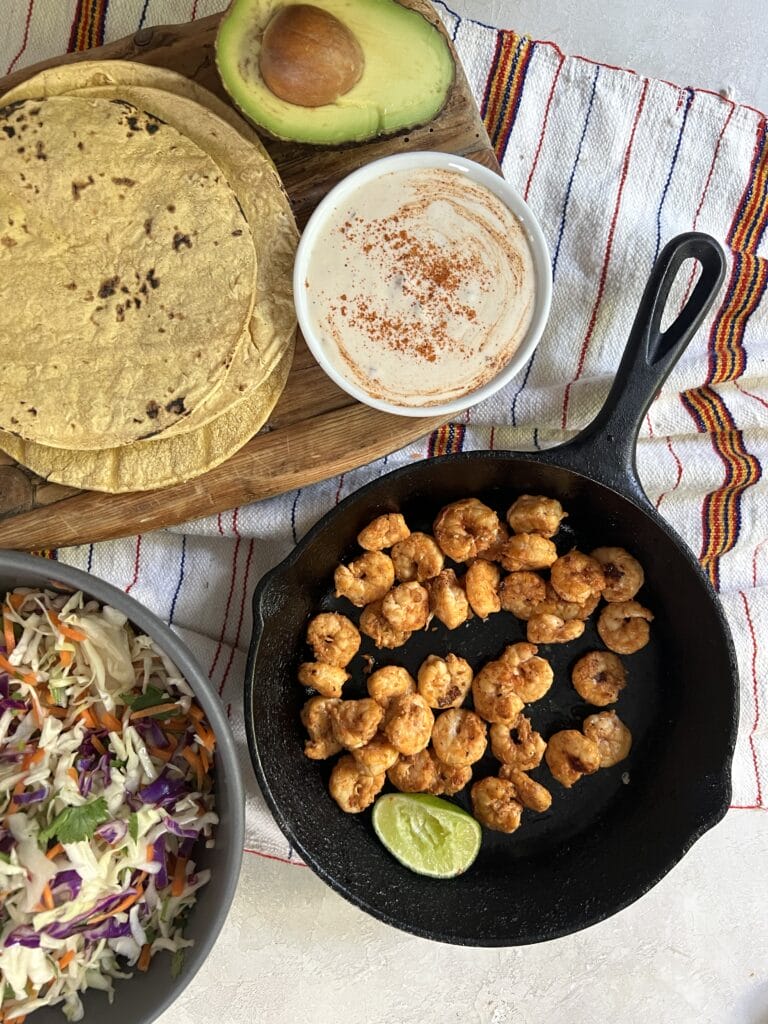 Baja-style shrimp tacos