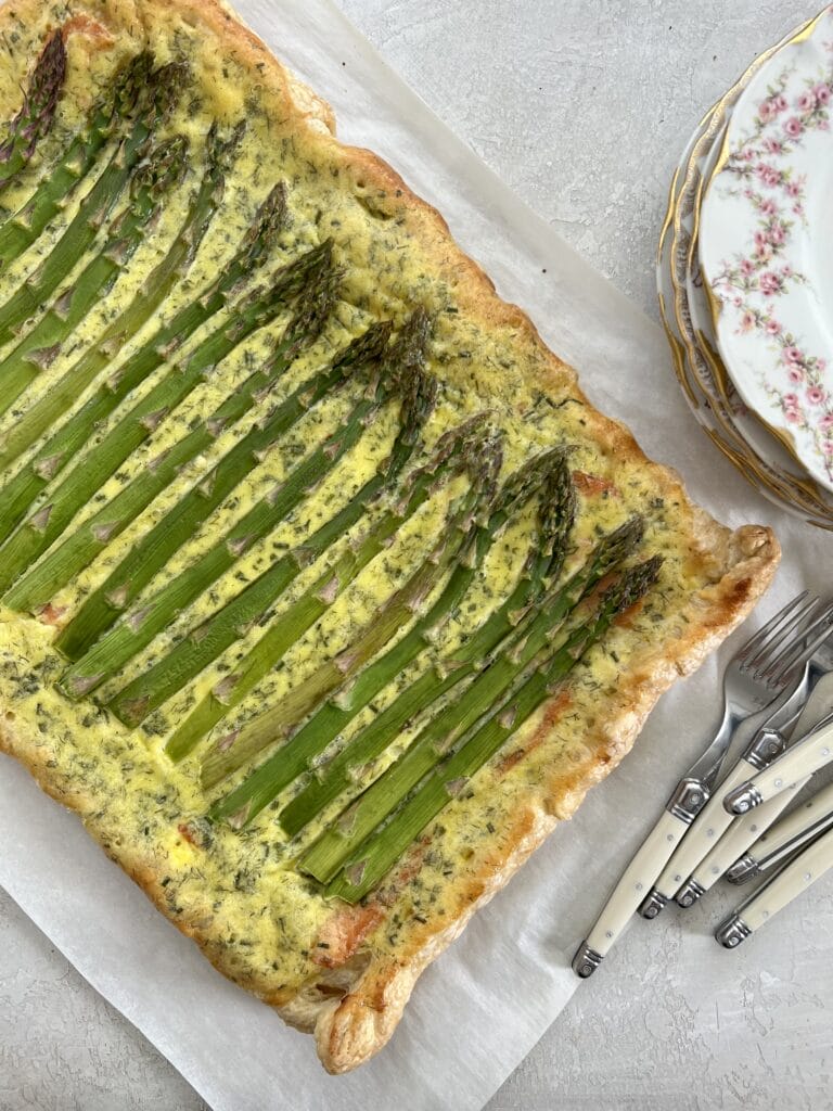 asparagus tart with goat cheese