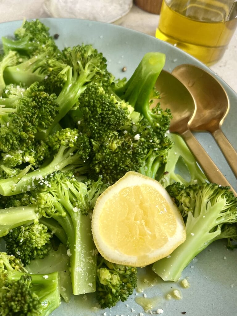 tender steamed broccoli