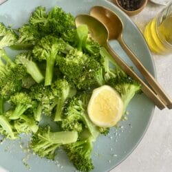 Tender steamed broccoli