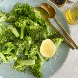 Tender steamed broccoli