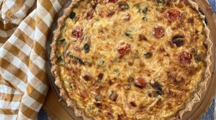 Tomato, corn, and summer squash pie