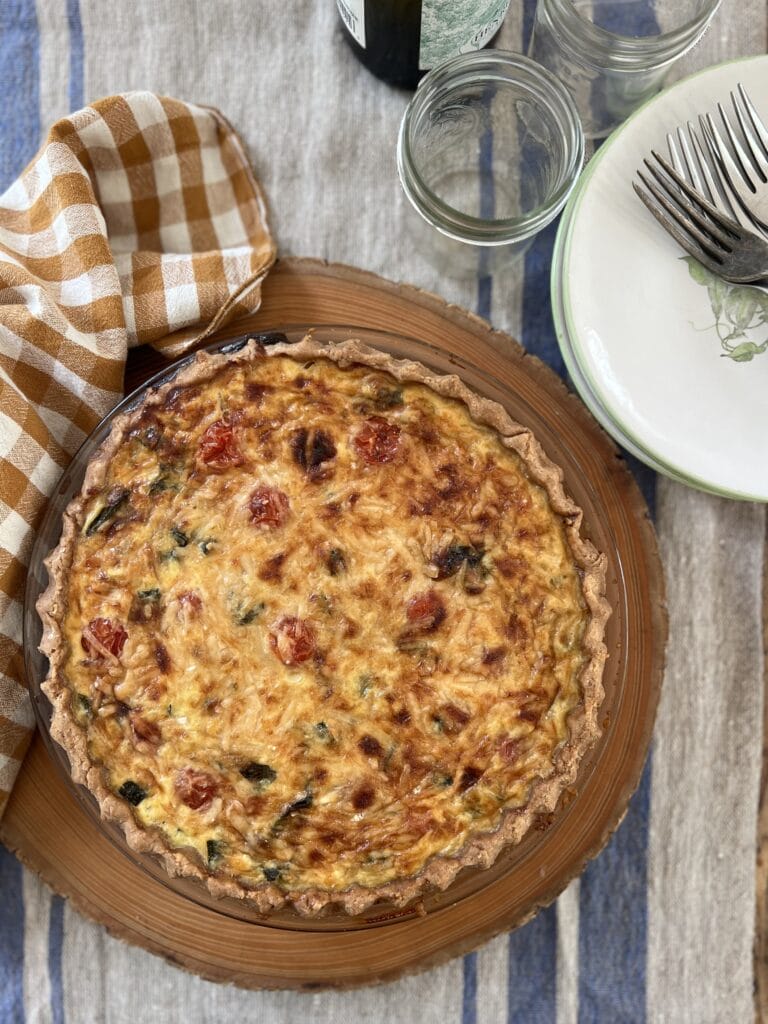 Tomato, corn, and summer squash pie